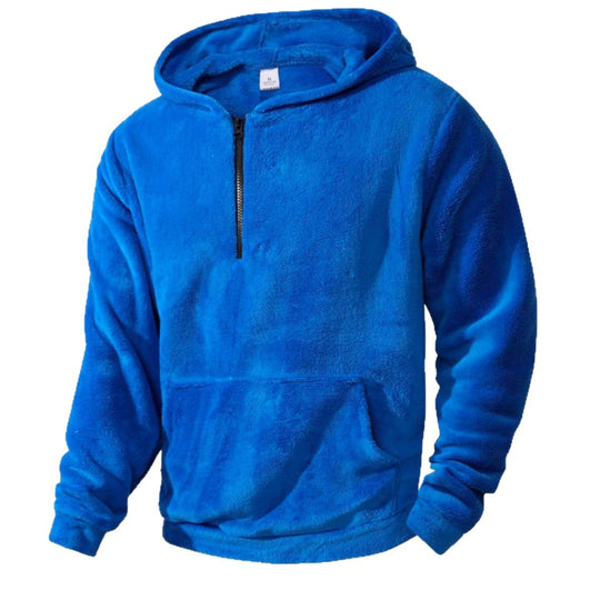 Herren Fleece-Hoodie mit innovativem halblangem Reißverschluss EB