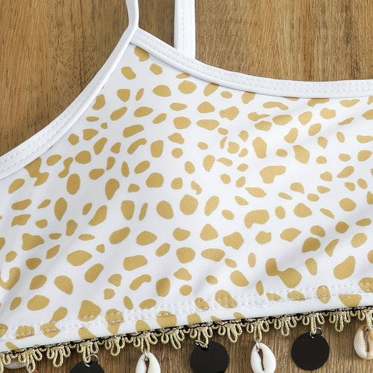 Damen Bikini-Set mit modischem Animal-Print und eleganten Verzierungen EB