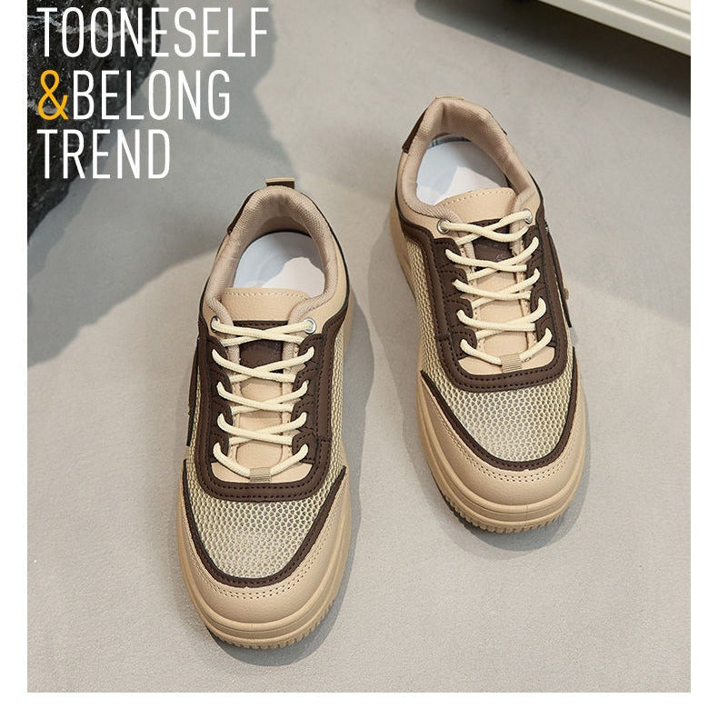 Damen trendige Sneakers mit atmungsaktivem Obermaterial und sportlichem Design EB