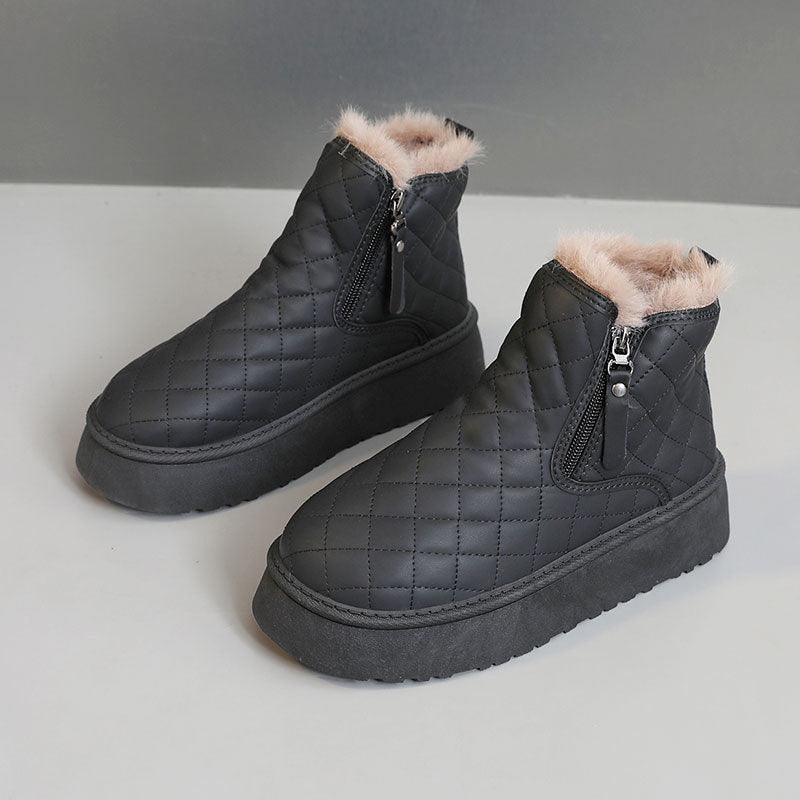Damen Warmgefütterte Ankle Boots mit innovativem Reißverschluss EB