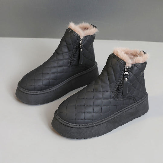 Damen Warmgefütterte Ankle Boots mit innovativem Reißverschluss EB