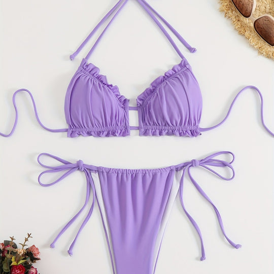 Damen Rüschen-Bikini mit verstellbaren Trägern EB