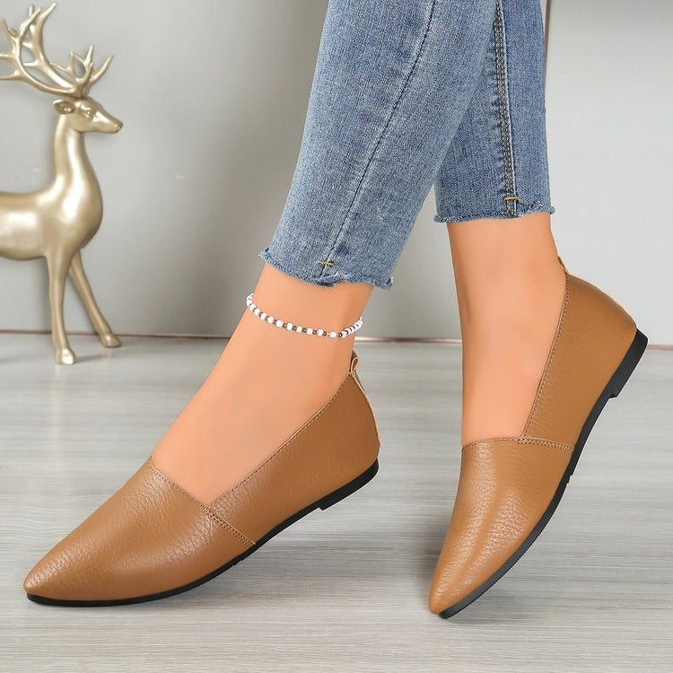 Damen Ballerinas mit elegantem Schnitt und hochwertiger Lederoberfläche EB