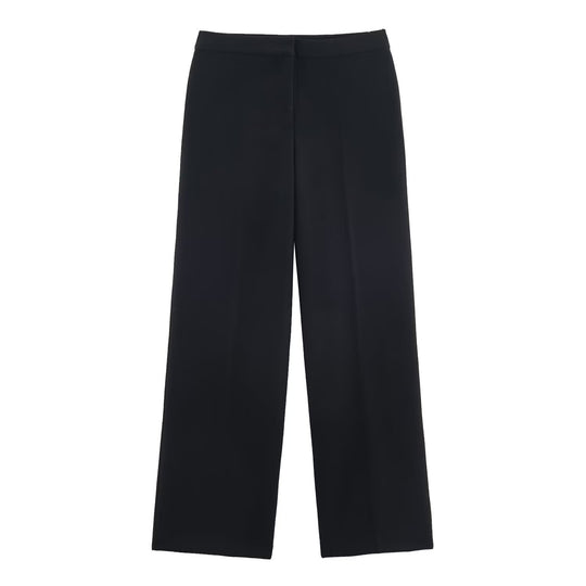 Damen nan elegante High‑Waist Weitbein-Anzughose mit flachem Bund und verdeckter Naht EB
