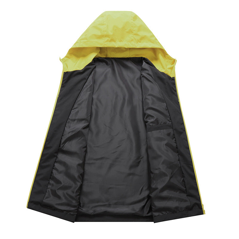 Damen Multifunktionale Windjacke mit verstellbarer Kapuze und sportlichem Design EB