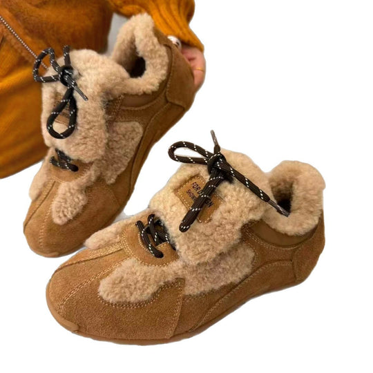 Damen Sneaker mit kuscheligem Lammfell und rutschfester Sohle EB