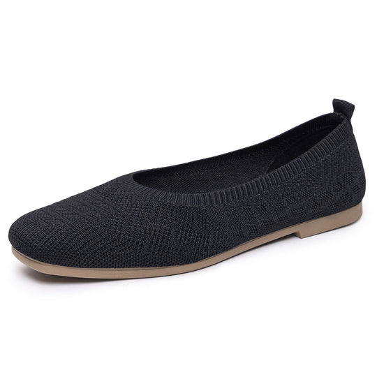 Damen Bequeme Ballerinas aus elastischem Strickmaterial mit flexibler Sohle EB