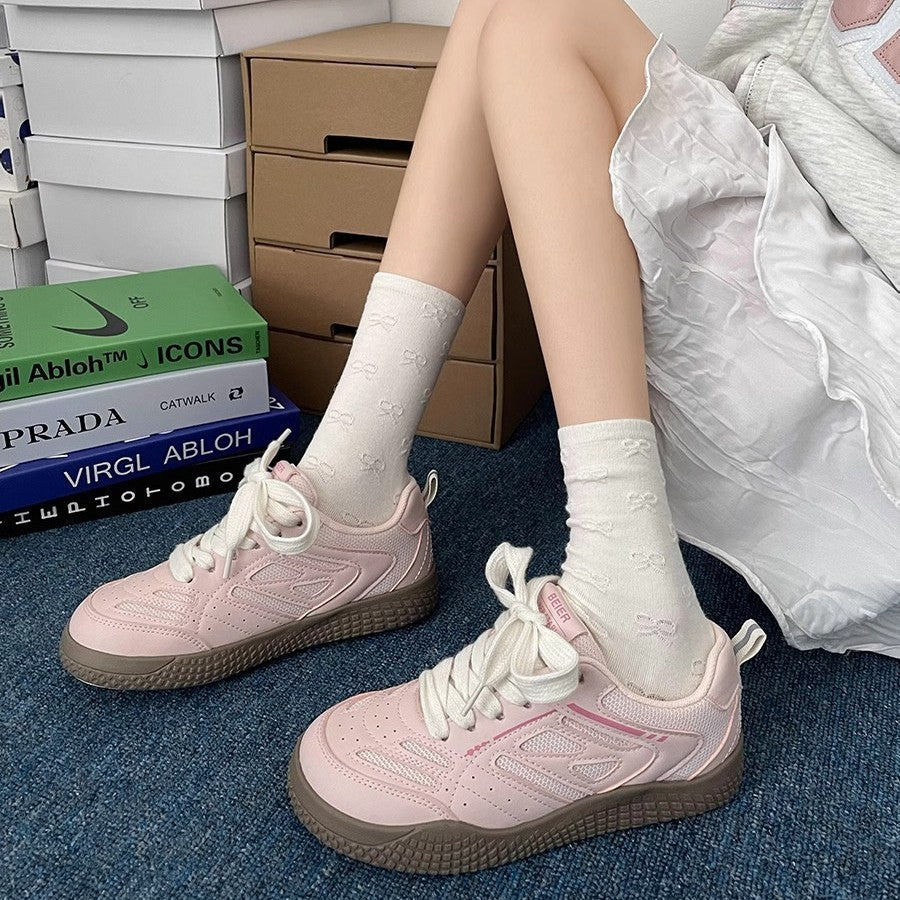 Damen Sportliche Sneaker mit atmungsaktiver Netzstruktur und rutschfester Sohle EB