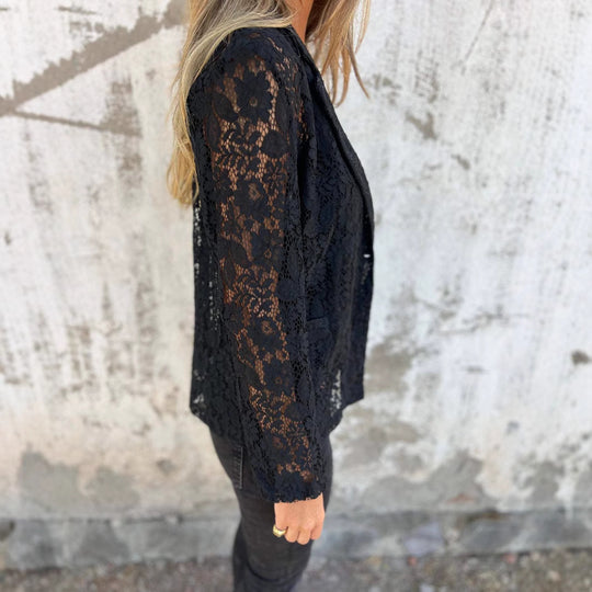 Damen Transparente Spitzenjacke mit elegantem Schnitt EB