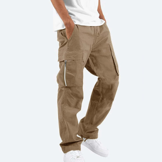 Herren robuste Cargo-Jeans mit seitlichen Reißverschlusstaschen EB