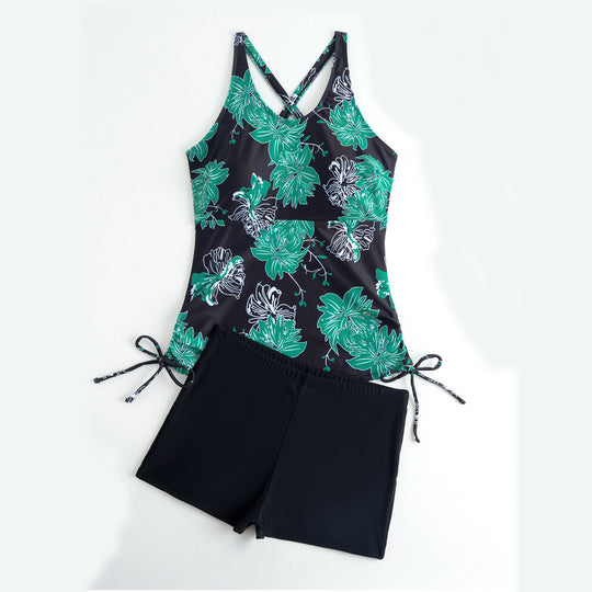 Damen Tankini-Set mit floralem Oberteil und bequemen Shorts EB