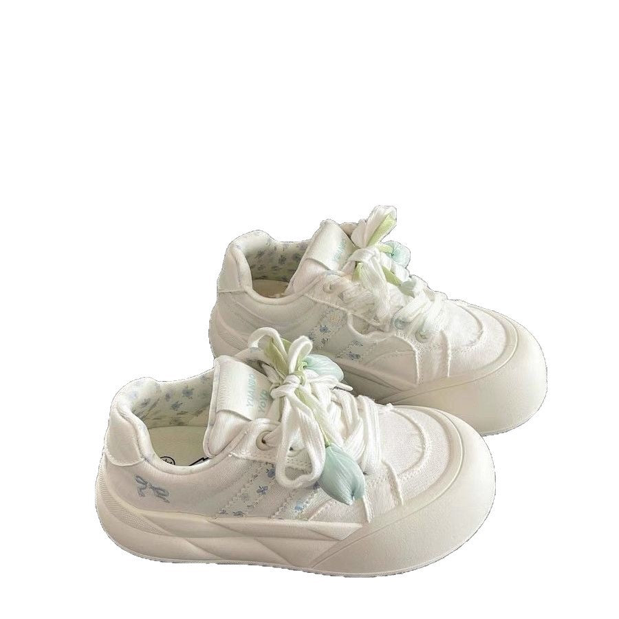 Damen Sneakers mit elegantem Rüschen-Design und gepolsterter Sohle EB