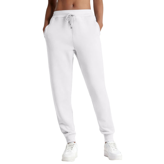 Damen nan schmale High‑Waist Sweat-Jogginghose mit hohem Komfortbund, verstellbarem Kordelzug und elastischen Knöchelbündchen EB