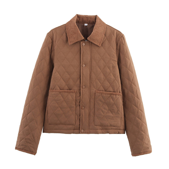 Damen Steppjacke mit strukturiertem Kragen und praktischen Taschen EB