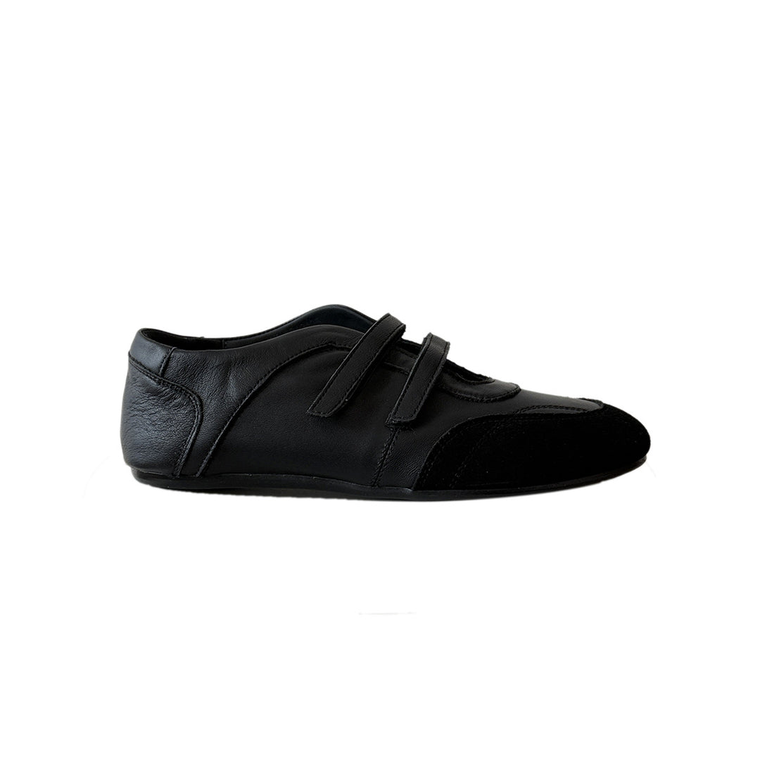 Damen Ballerina-Schuhe im modernen Metallic-Look mit doppeltem Riemchen EB