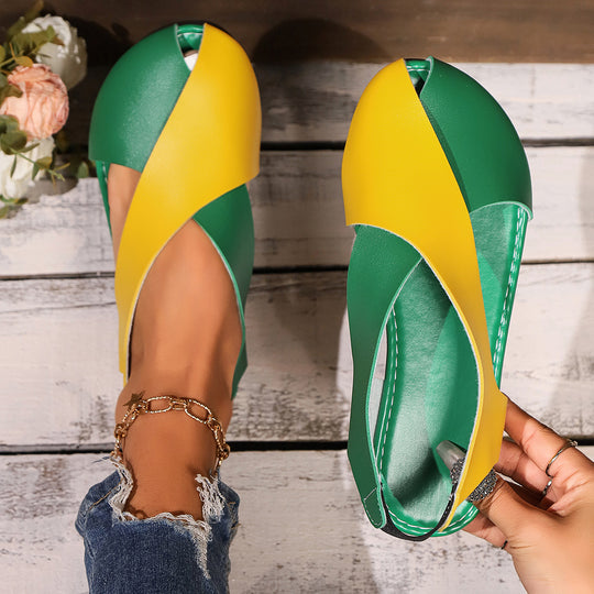 Damen Sling-Sandalen mit geschwungenem Design und bequemem Zehenbereich EB