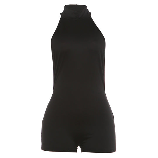Damen Sportlicher Overall mit hohem Kragen EB