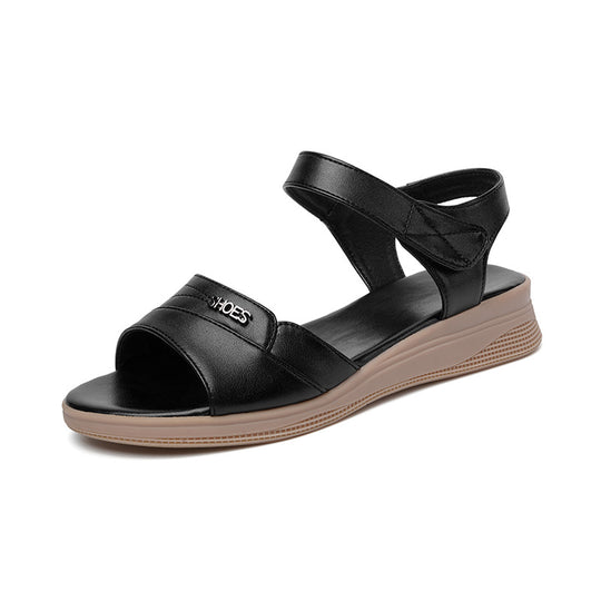 Damen Komfortable Wedge-Sandaletten mit verstellbarem Fesselriemen und ergonomischer Sohle EB