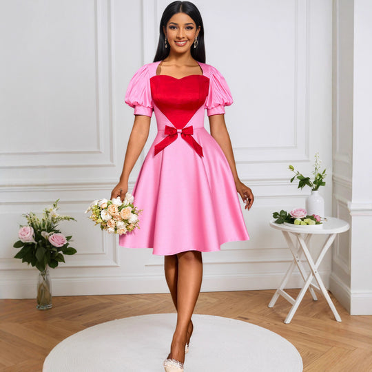Damen festliches Kleid mit herzförmigem Oberteil und taillierter Silhouette EB