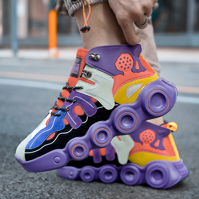 Damen Sportliche High-Top Sneakers mit farbenfrohem Design EB