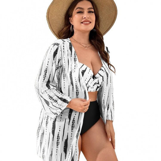 Damen Strandüberwurf mit modischem Schnitt und eleganten Mustern EB