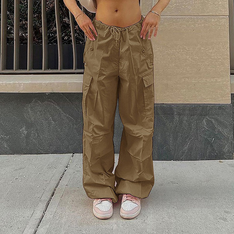 Damen Bequeme Cargo-Hose mit elastischem Bund und praktischen Taschen EB