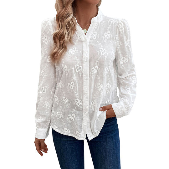 Damen Bluse mit feiner Stickerei EB