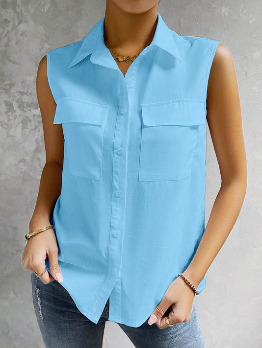 Damen ärmelloses Hemblusenshirt EB