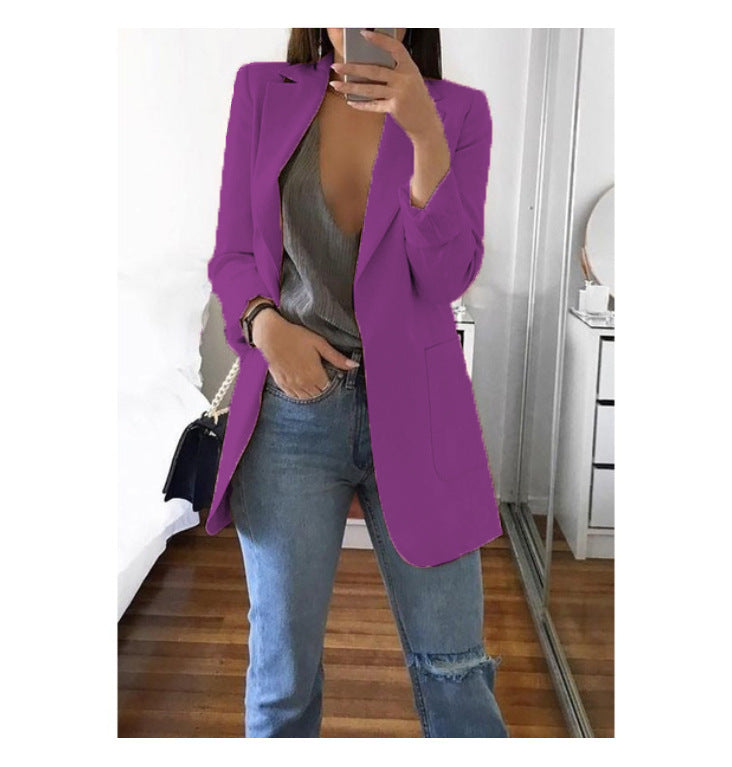 Damen eleganter Blazer mit tailliertem Schnitt und praktischen Taschen EB
