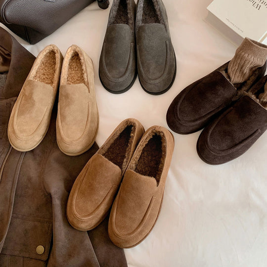 Damen Mokassins mit wärmendem Innenfutter und elegantem Wildleder-Design EB