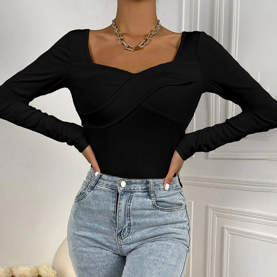 Damen figurbetonter Ripp-Body mit quadratischem Ausschnitt und Drapé-Bustier Eichborn Berlin