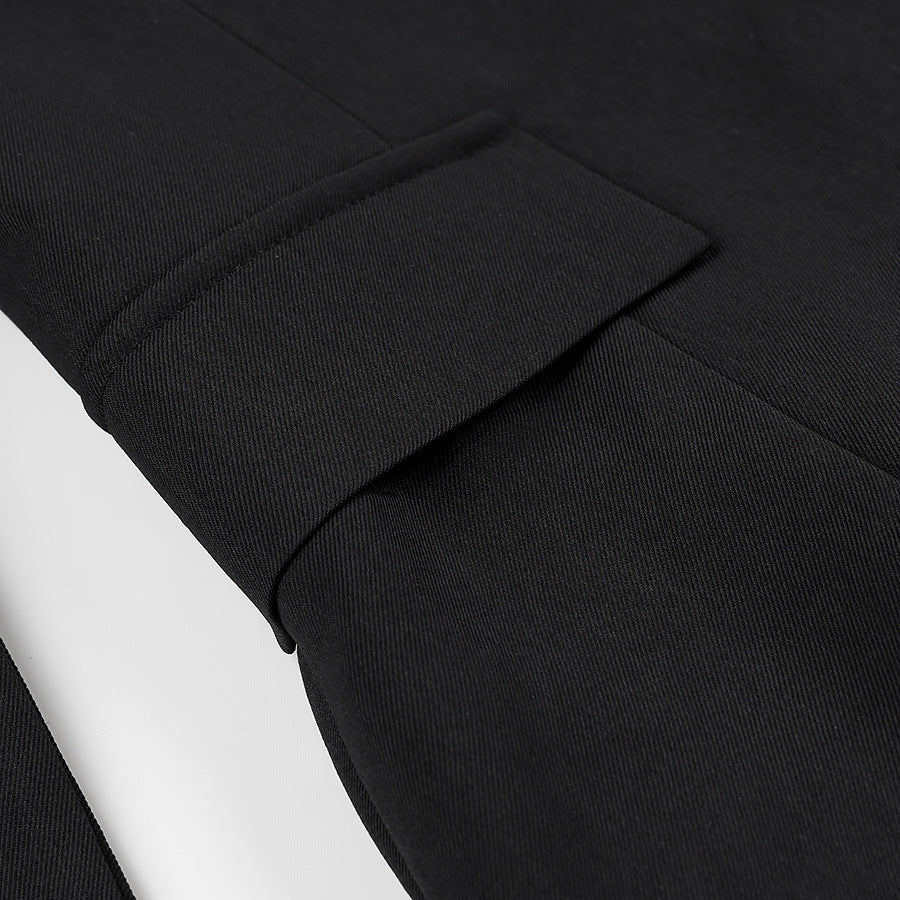 Damen modische Blazerjacke mit Rüschendetails und eleganten Knöpfen EB