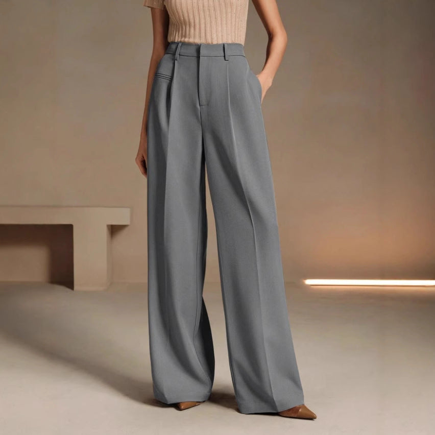Damen Weite und elegante Anzughose mit hohen Bund EB