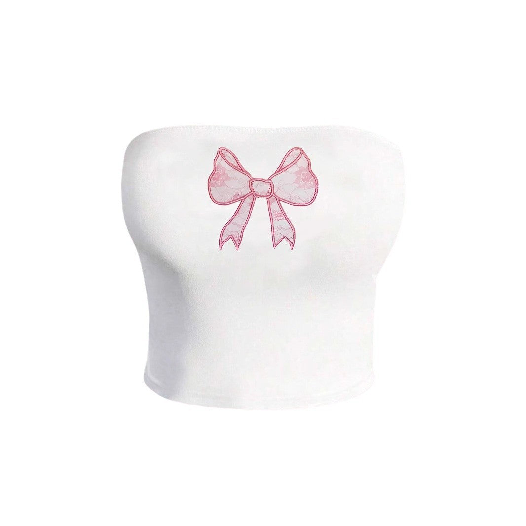 Damen Bandeau-Top mit elegantem Spitzenbandmotiv EB