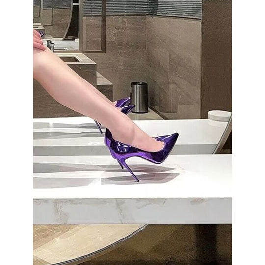 Damen Stiletto-Pumps mit glänzender Oberfläche EB