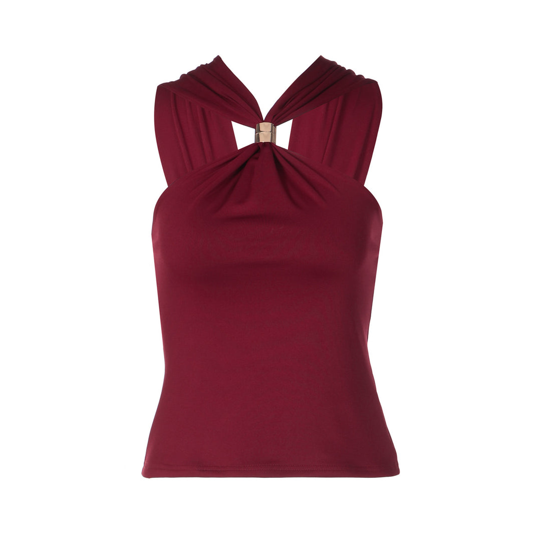 Damen Elegantes Crop-Top mit innovativem Halterdesign EB