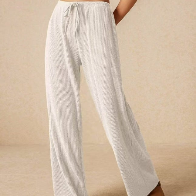 Damen weite Freizeithose mit elastischem Bund und Kordelzug EB