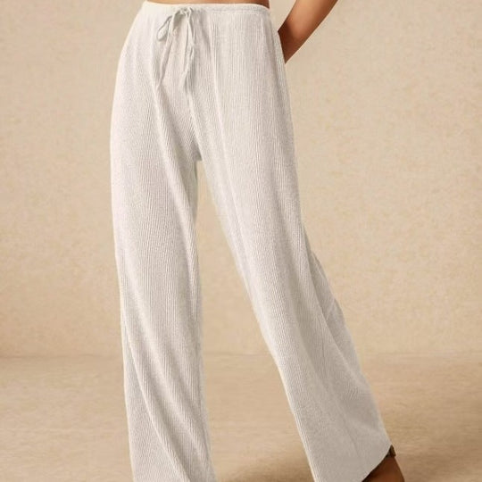 Damen weite Freizeithose mit elastischem Bund und Kordelzug EB