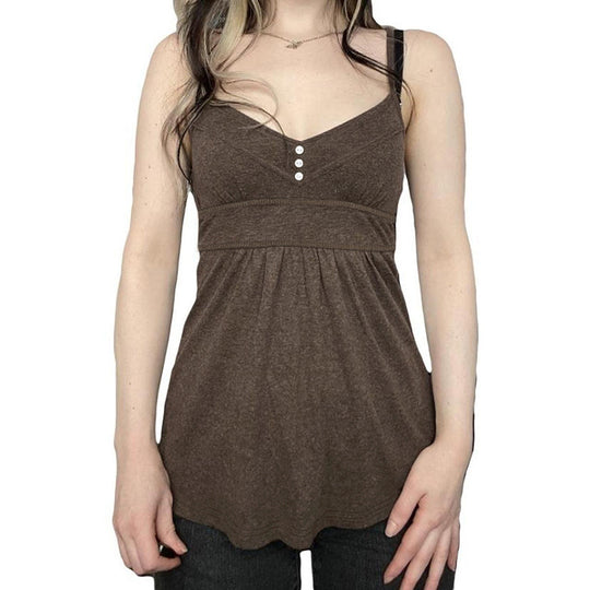 Damen Spaghetti-Trägertop mit eleganter Raffung EB