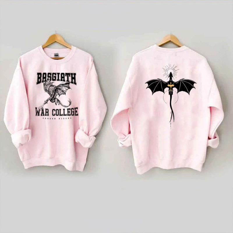 Damen Sweatshirt mit kreativem Drachenmotiv und einzigartigem College-Design EB