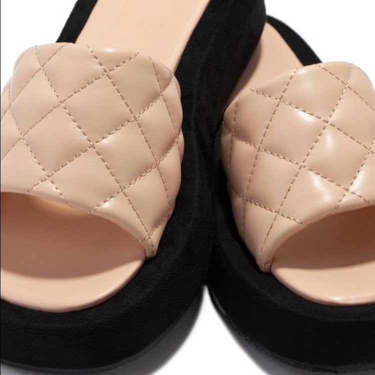 Damen Bequeme Slipper mit gepolstertem Riemen und rutschfester Sohle EB