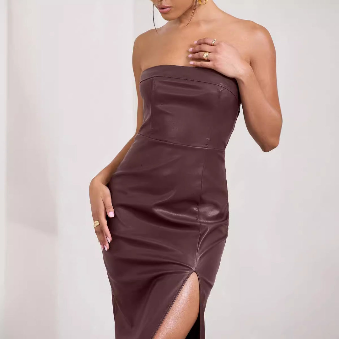 Damen Elegantes und figurschmeichelndes Abendkleid mit seitlichem Schlitz EB