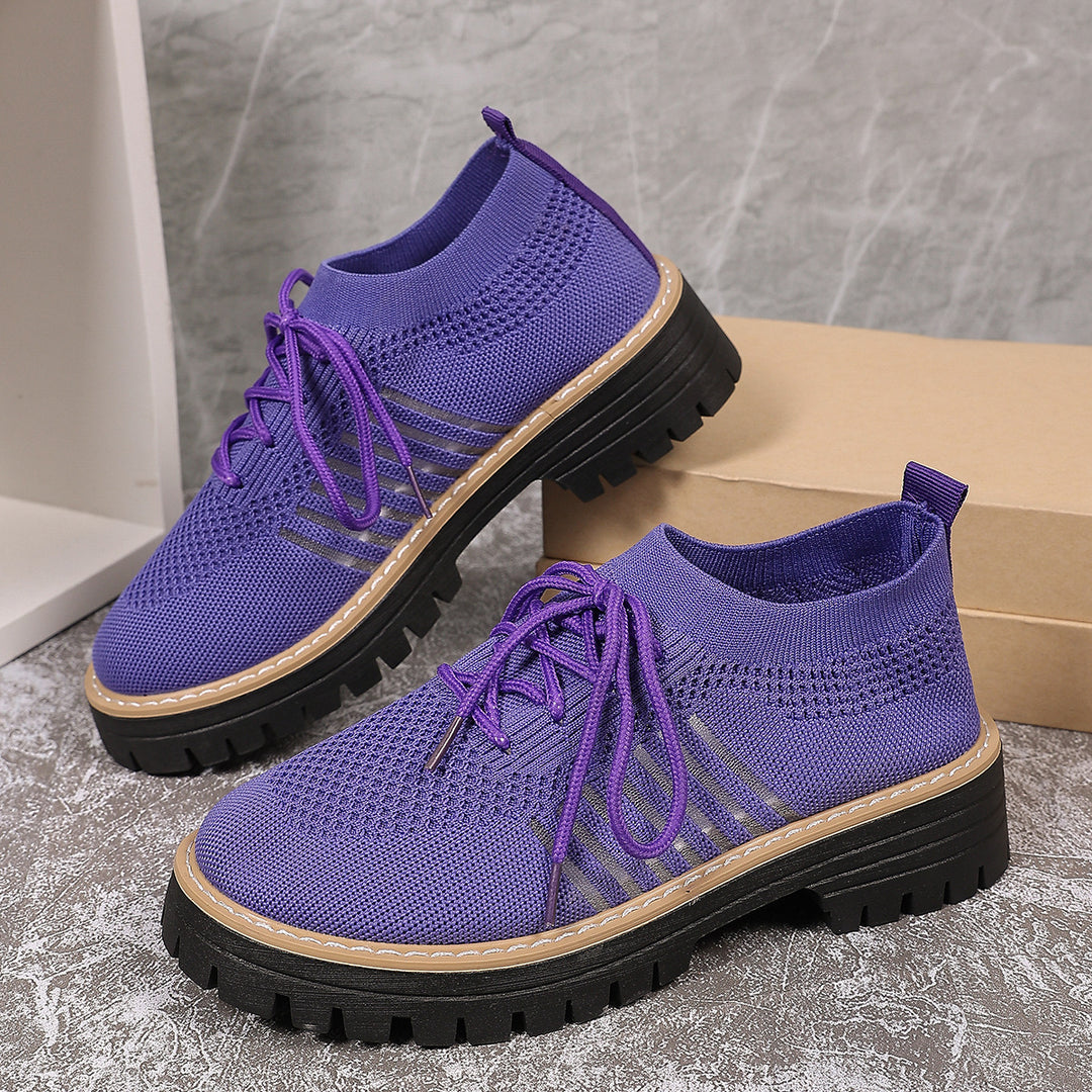 Damen Sportliche Sneakers mit atmungsaktivem Strickoberteil und rutschfester Sohle EB