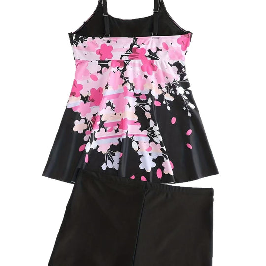Damen einteiliger Badeanzug mit floralem Design EB