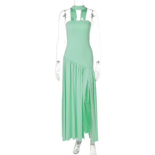 Damen Maxikleid mit raffiniertem Cut-Out-Design und asymmetrischem Saum EB