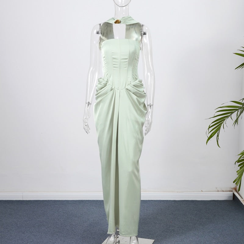 Damen Abendkleid mit asymmetrischem Schnitt und raffinierten Drapierungen EB