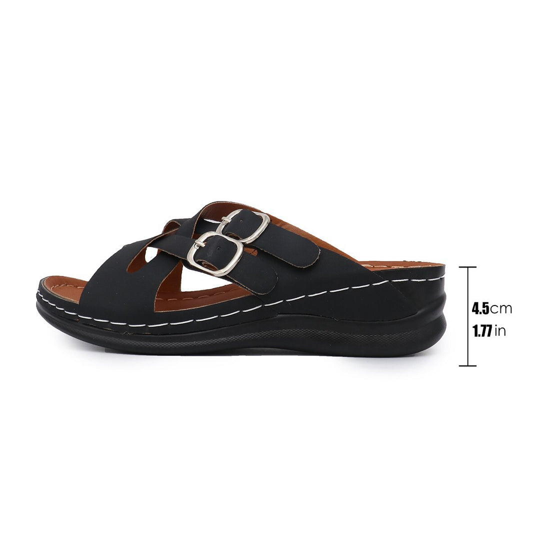 Damen bequeme Sandalen mit verstellbaren Riemen und anatomischer Fußbett EB