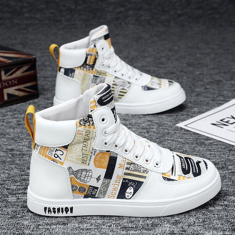 Herren Modische High-Top Sneakers mit einzigartigem Grafikdesign EB