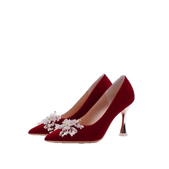 Damen Glamouröse Pumps mit funkelnden Applikationen und schickem Absatz EB