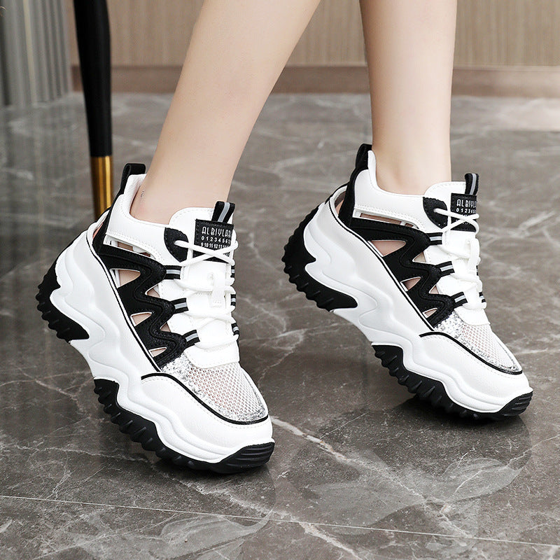 Damen Sportliche Chunky Sneakers mit atmungsaktiver Mesh-Oberfläche und robustem Profil EB